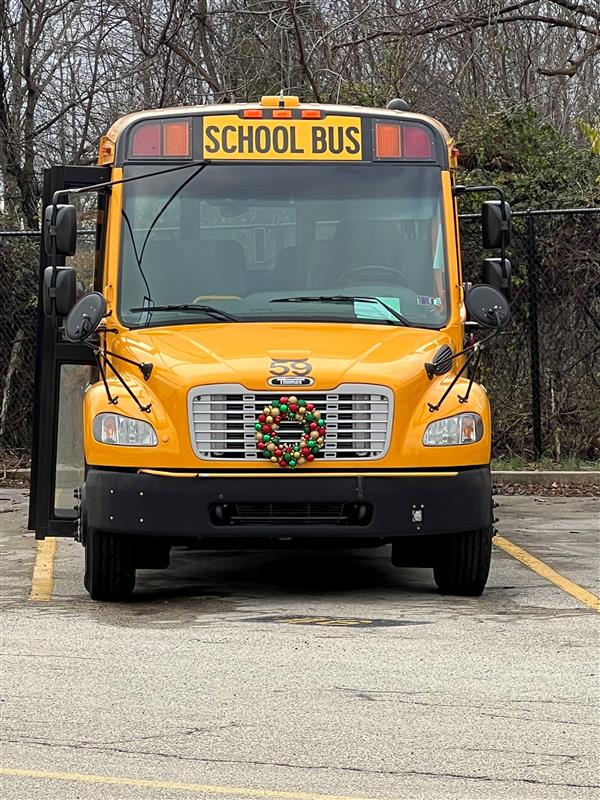 School Bus Decorated for the Holidays